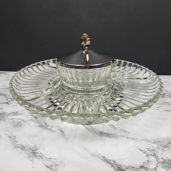 Kromex Lazy Susan Serving Set Vintage - Picture 2 of 6